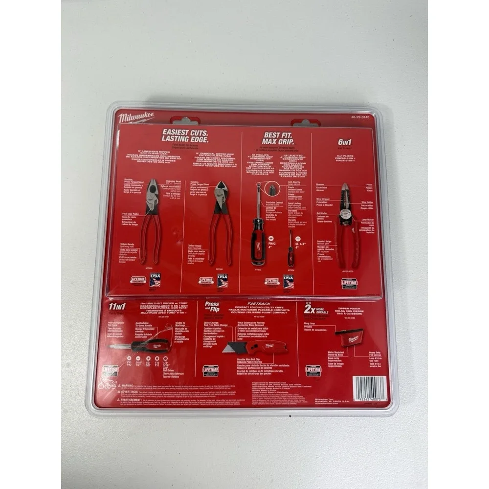 NEW 7-pc Milwaukee Electrician's Hand Tool Set With Pouch # 48-22-0145 FREE SHIP
